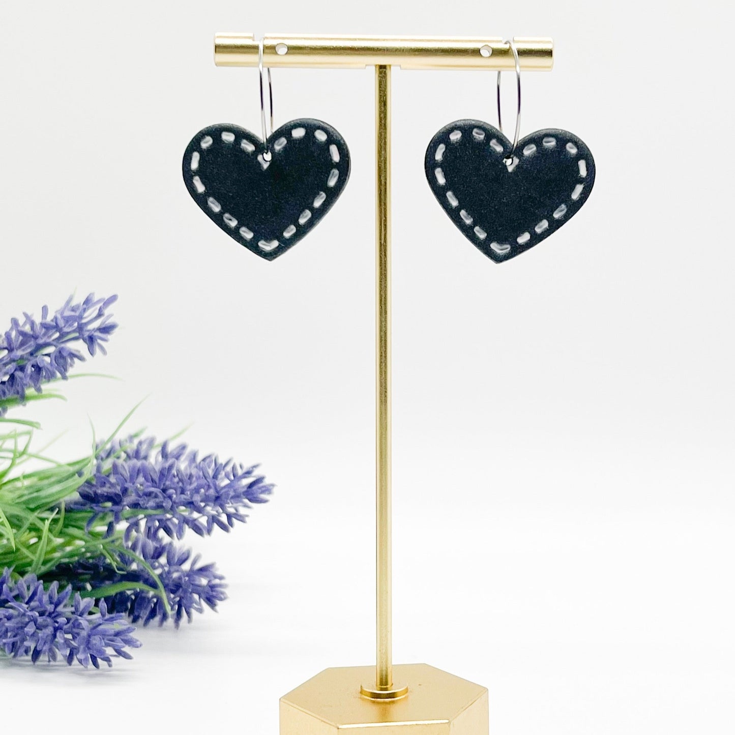 Stitched Heart Hoops