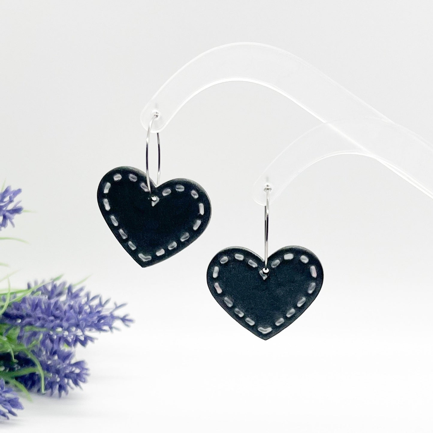 Stitched Heart Hoops